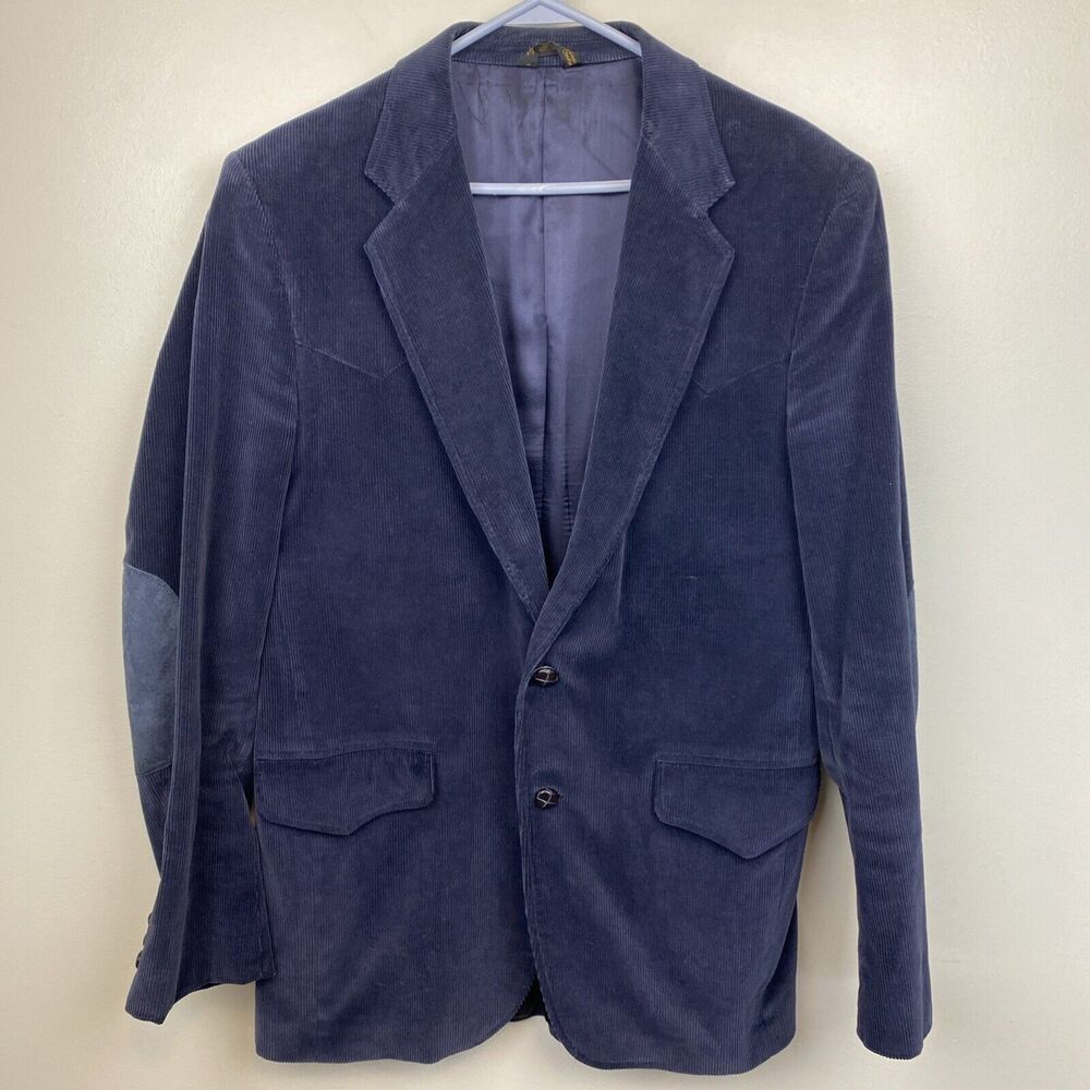 Sheplers sport coat men's‎ 42L blue corduroy VTG western jacket